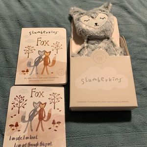Slumberkins Silver Fox Snuggler with book and card